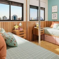 Orbi Saúde - Perspectiva dormitório solteiro 34m² Orbi Saúde - Perspectiva dormitório solteiro 34m²