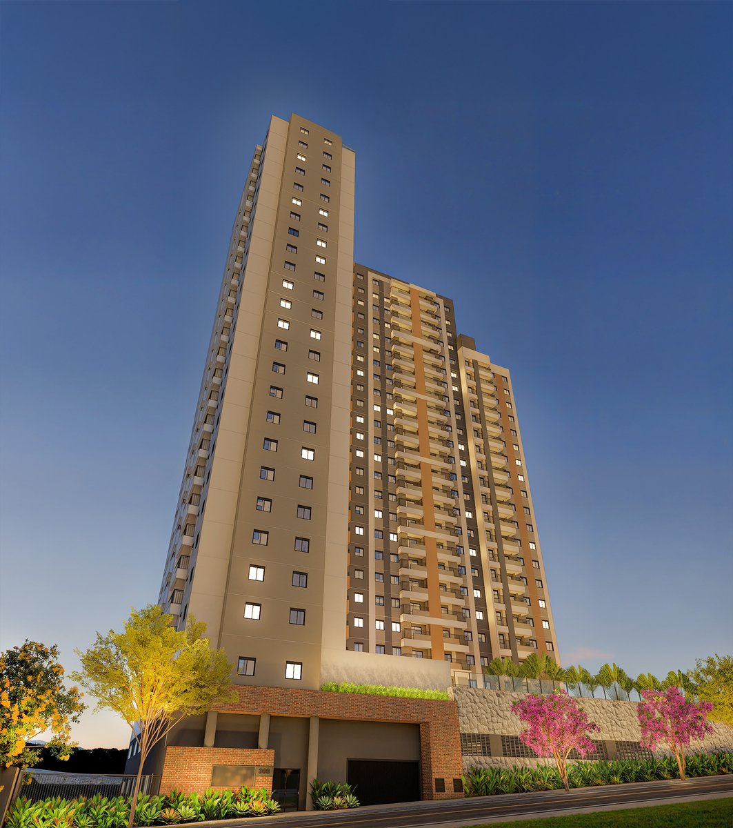 Lyon Penha - Fachada artística noturna