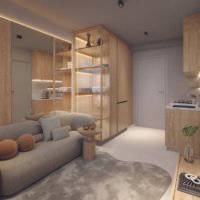 Today Platina - Perspectiva 30m² living Today Platina - Perspectiva 30m² living