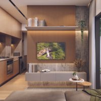 Today Platina - Perspectiva 40m² living Today Platina - Perspectiva 40m² living