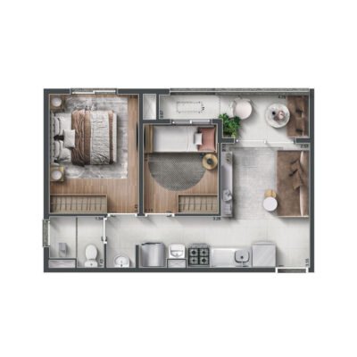Today Platina - Planta 40m² - 2 dorms Today Platina - Planta 40m² - 2 dorms